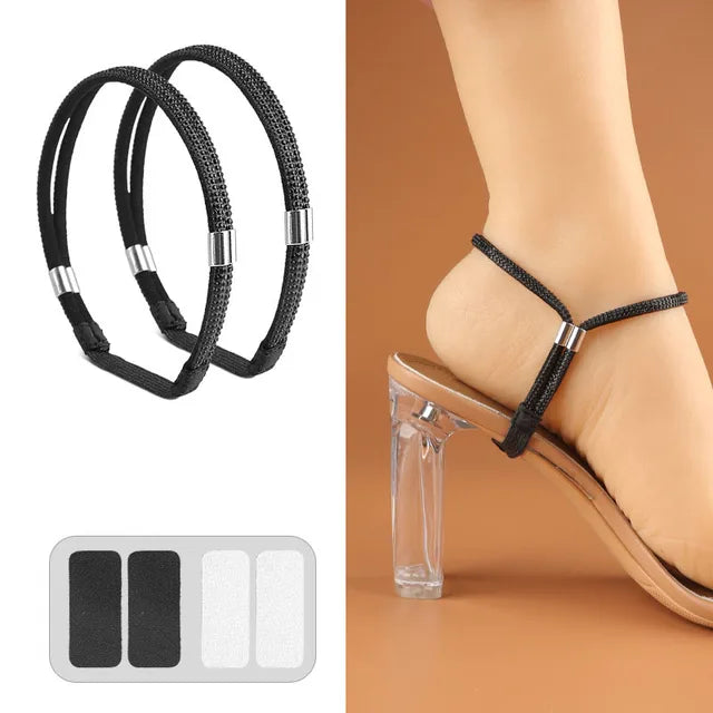 New Rhinestone High Heels Shoes Band Anti-loose for Women Diamond Shoelaces Anti-drop Heel Straps Belt Drill Elastic Fixed Belts