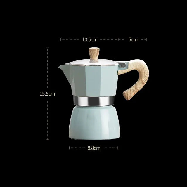 150ml/300ml Vintage Wooden Handle Electric Espresso Machine Moka Pot Classic Italian Portable Cafe Tool Kitchen Cafe