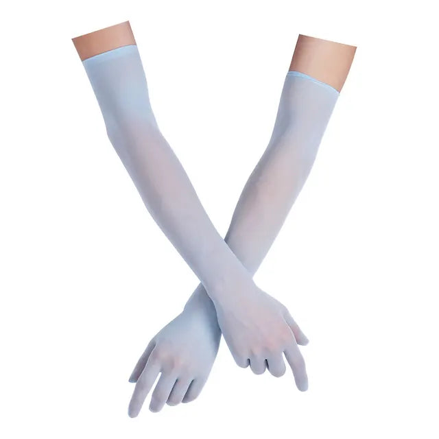 Sexy Women Smooth pantyhose tights stockings Sheer Seamles Long Gloves Mittens for Sun Protection Bride Glove Seamless Driving