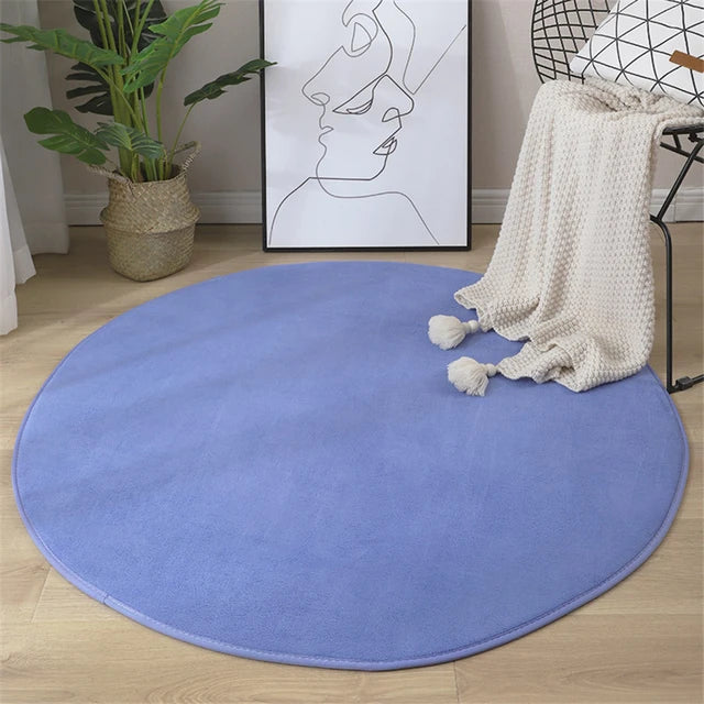 Newest Round Coral Velvet Carpet Color Water Absorption Sofa Carpet Memory Foam For Bedroom Living Room Children rug Yoga Mats