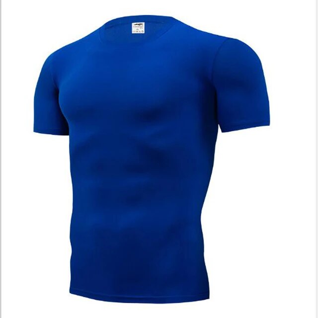 Fashion Pure Color T-Shirt Men Short Sleeve Compression Tight Tshirts Shirt S- 3XL Summer Clothes Free Transportation