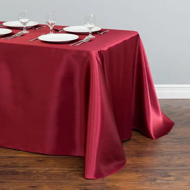 1pcs White Wedding Tablecloth Table Cover Rectangle for Christmas New Year Party Home Textile 228x339cm Stain Fabric