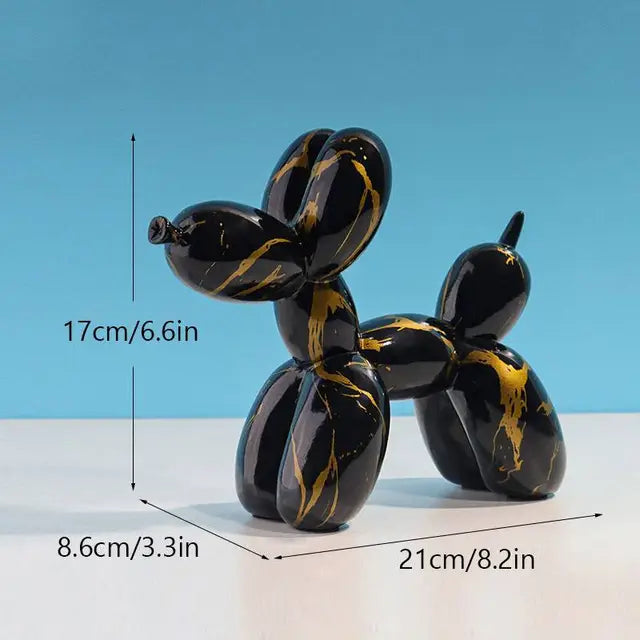 Resin Graffiti Balloon Dog Figurines for Interior Home Desktop Decoration Painting Colorful Art Animals Statue Crafts Decor Item