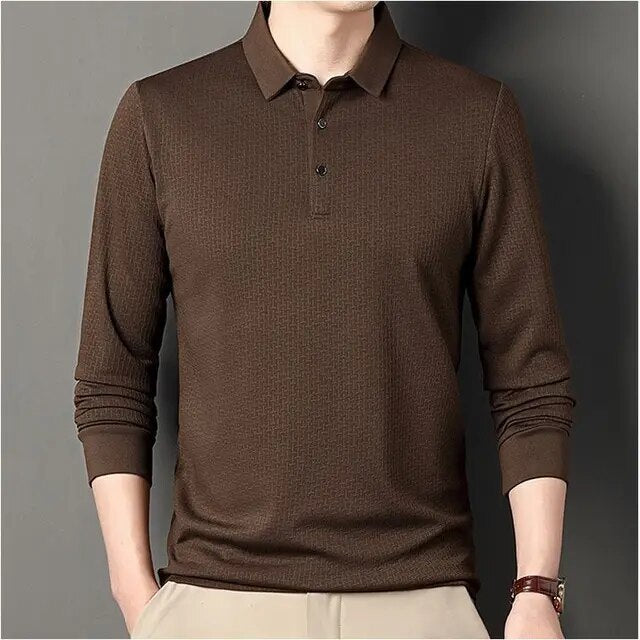 2023 Autumn Men's Long Sleeve T-shirt Breathable Quick Dry Outdoor Casual Top Durable Anti Pilling Sports POLO Shirt T Shirt Men