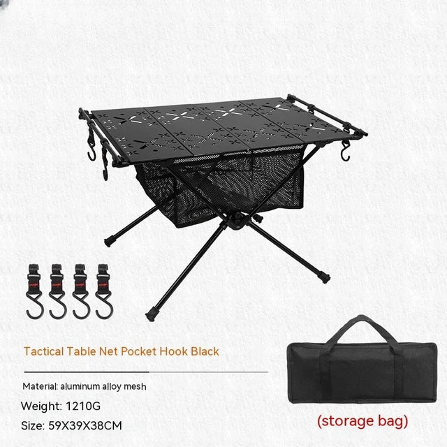 IGT Table Portable Aluminum Alloy Folding Table Camping Table Outdoor Folding Table Ultra Light Hiking and Riding Tactical Table