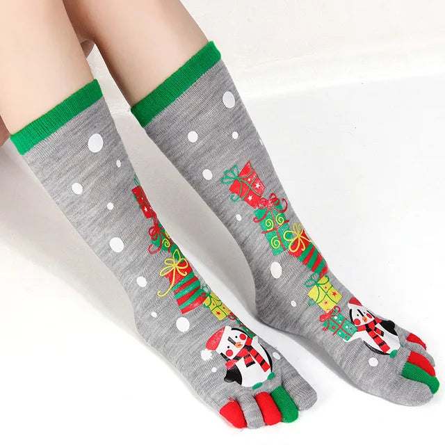 Christmas Gloves / Socks Cute Santa Touch Screen Knit Warm Fingerless Gloves Cute Print Pattern Christmas Decoration Socks D49