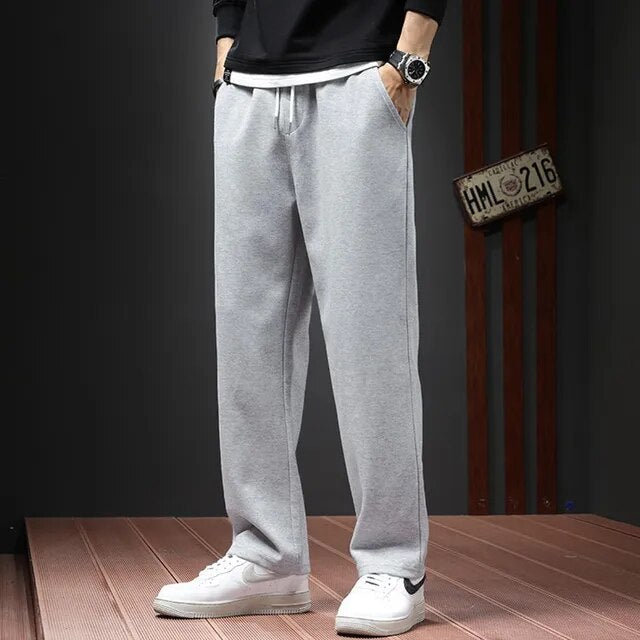 2023 Autumn Casual New Men's Jogger Pants Loose Wide Leg Sweatpants Fashion Straight Track Trousers for Male Drawstring Pant