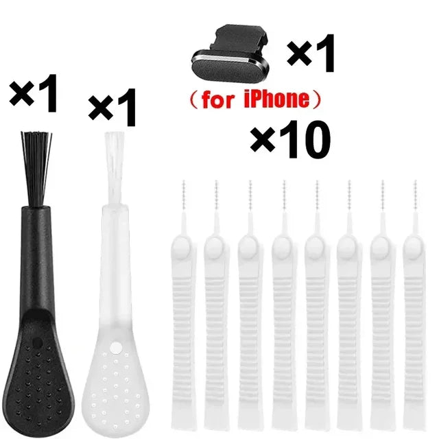 Mobile Phone Charging Port Dust Plug for IPhone 15 14 13 Pro Max Port Cleaner Kit Computer Keyboard Cleaner Tool Cleaner Brush