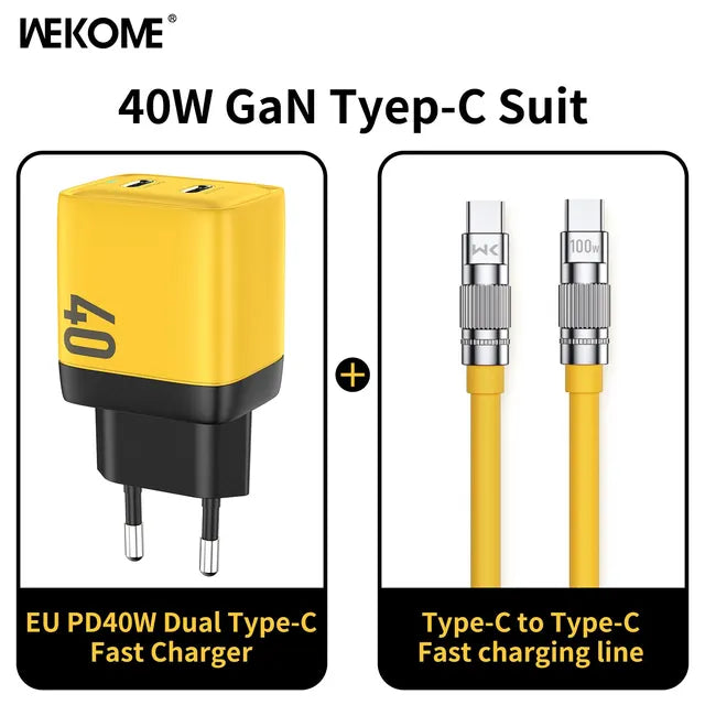 WEKOME GaN 40W/67W/100W Type C Charger Portable USB Charger Adapter QC4.0 PD PPS Fast Charging for iPhone Samsung Xiaomi Macbook