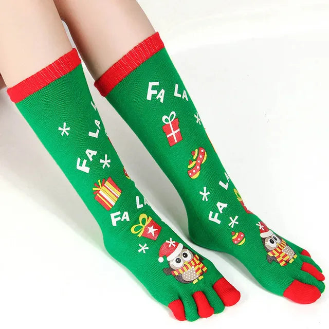 Christmas Gloves / Socks Cute Santa Touch Screen Knit Warm Fingerless Gloves Cute Print Pattern Christmas Decoration Socks D49