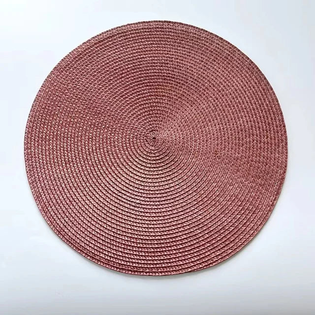 4pcs PP Dining Table Mat Woven Placemat Pad Heat Resistant Bowls Coffee Cups Coaster Tableware Mat For Home Kitchen Party Supply