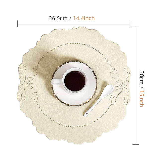 Leather Placemat Dining Table Mat Coaster Individual Tablecloth Dish Cup Plate Tableware Pad Modern Nordic Kitchen Accessories