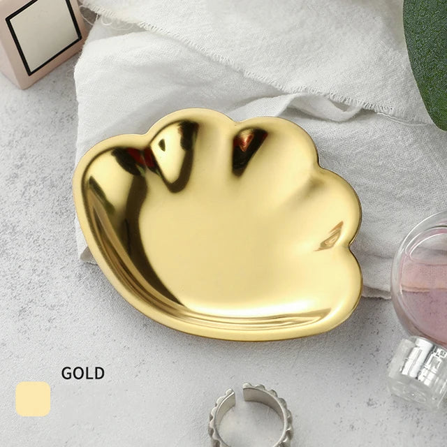 Stainless Steel Nordic Style Gold Dining Dessert Plate Nut Fruit Cake Tray Snack Kitchen Plate Western Steak Dish Towel Tray