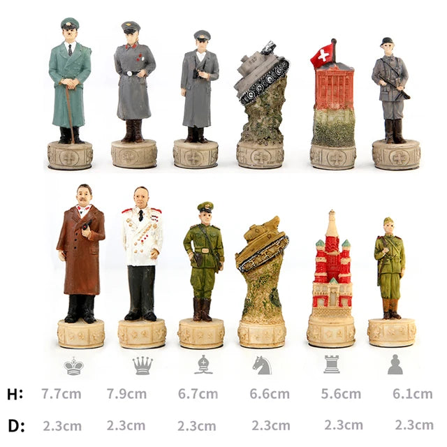 3D Character-themed Chess Set with International Chess and Deluxe Painting, Entertaining Luxury Chess Game Chess and Card Toys