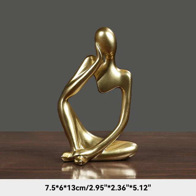 Sand Color The Thinker Abstract Statues Sculptures Yoga Figurine Nordic Living Room Home Decor Decoration Maison Desk Ornaments