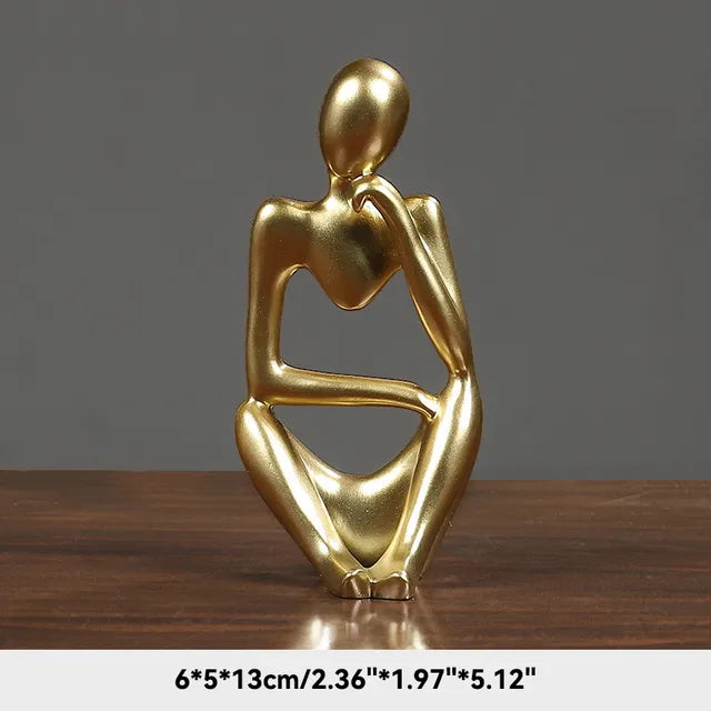 Sand Color The Thinker Abstract Statues Sculptures Yoga Figurine Nordic Living Room Home Decor Decoration Maison Desk Ornaments