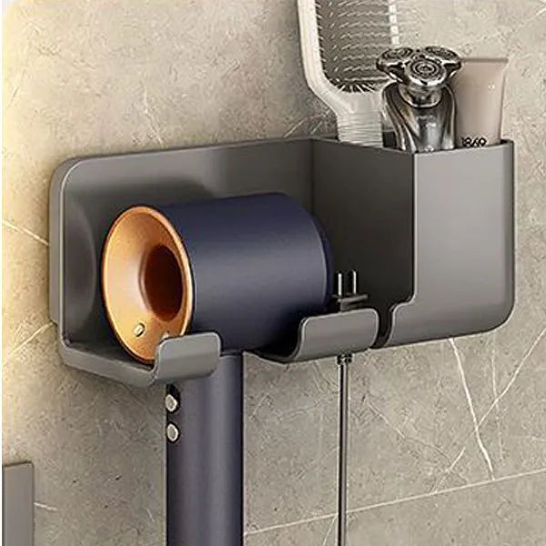 Wall Mounted Hair Dryer Holder Bathroom Shelves Shaver Hair Dryer Stand with Storage Box Toilet Organizers For Dyson Blower