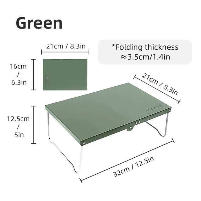 PACOONE Folding Table Outdoor Camping Ultralight Tables Hiking Aluminum Table Picnic Portable Mini Coffee Small Teatable BBQ