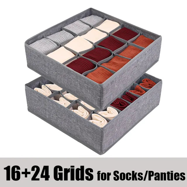 1 Set Socks Underwear Organizers Storage Box Wardrobe Storage Organizer Divider Boxes for Socks Bra Closet Drawer Organizers