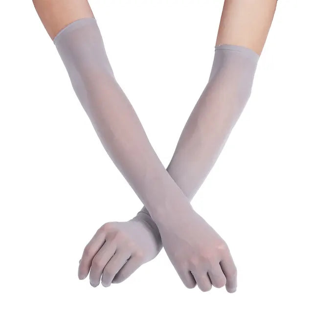 Sexy Women Smooth pantyhose tights stockings Sheer Seamles Long Gloves Mittens for Sun Protection Bride Glove Seamless Driving