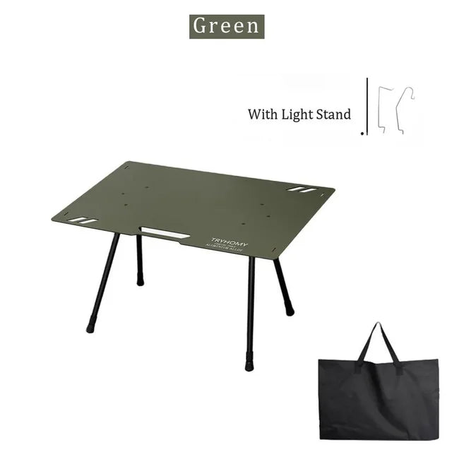 Camping Table Aluminum Alloy Folding Table With Carrying Bag Lightweight Outdoor Desk Picnic Blackened Tactical IGT Table New