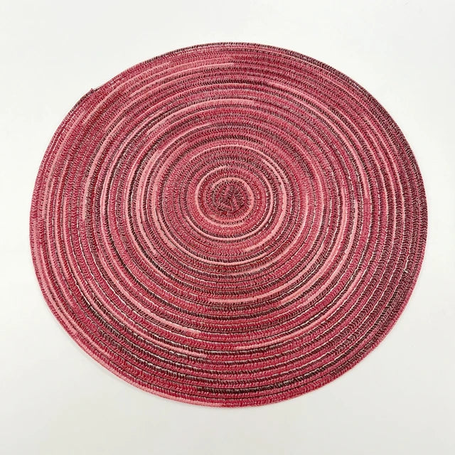 Decoration Round Weaving Place Dining Table Pad, Heat Resistant Kitchen Anti-Skid Mat