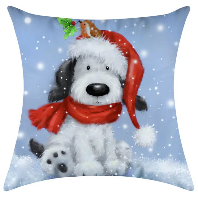 40/45/50/60cm Christmas Santa Claus PIllowcase Home Decorative Sofa Cushion Covers Living Room Cute Bear Snowmen Pillow Cover