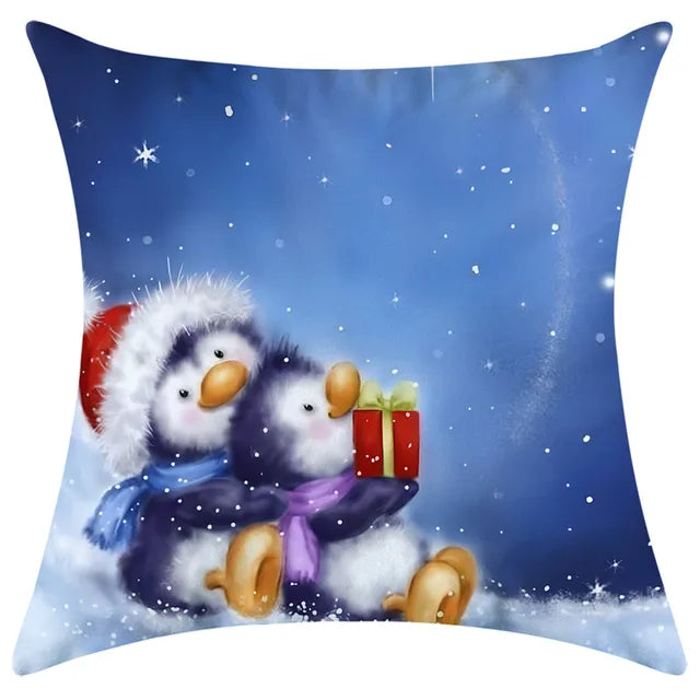 40/45/50/60cm Christmas Santa Claus PIllowcase Home Decorative Sofa Cushion Covers Living Room Cute Bear Snowmen Pillow Cover