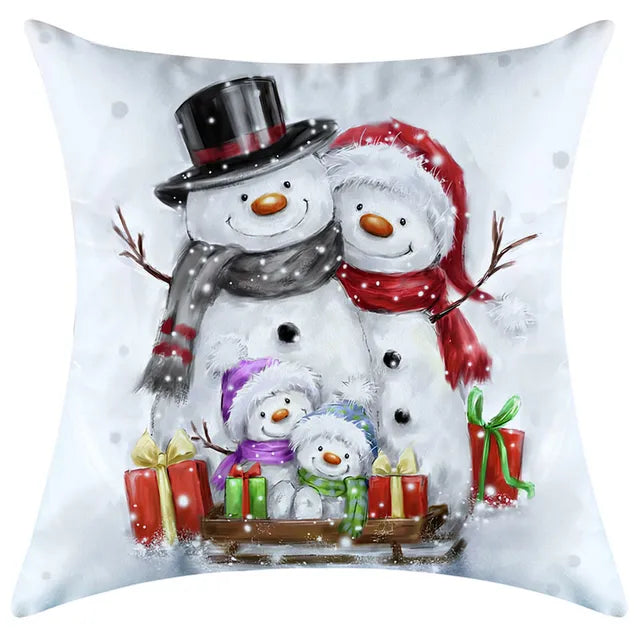 40/45/50/60cm Christmas Santa Claus PIllowcase Home Decorative Sofa Cushion Covers Living Room Cute Bear Snowmen Pillow Cover