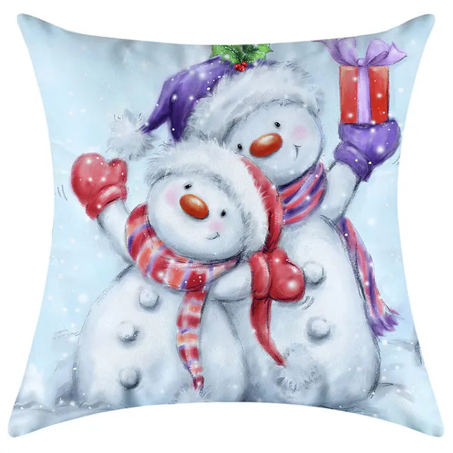 40/45/50/60cm Christmas Santa Claus PIllowcase Home Decorative Sofa Cushion Covers Living Room Cute Bear Snowmen Pillow Cover