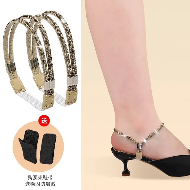 1Pair Fashion Women New Shoelaces for High Heels Anti-Slip Adjustable Straps Shoes Buckles Shoes Band Accessory Decoration