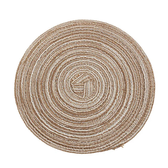 Round Placemats,Braided Place Mats for Dining Table Heat Insulation Mat for Kitchen Decorative Glitter for Party Wedding Glitter