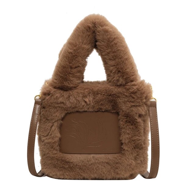 Winter New Fashion Cute Furry Women Girl Handbag Tote Satchel Shoulder Bag Lady Female Party Purse Wallet Underarm Crossbody Bag