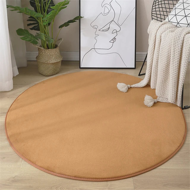 Newest Round Coral Velvet Carpet Color Water Absorption Sofa Carpet Memory Foam For Bedroom Living Room Children rug Yoga Mats