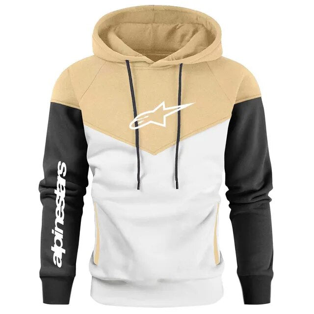 Autumn/Winter Men's Hoodie Fashion Splice Fleece Casual Loose Fit Warm Pullover High Quality Unisex Sports Hoodie