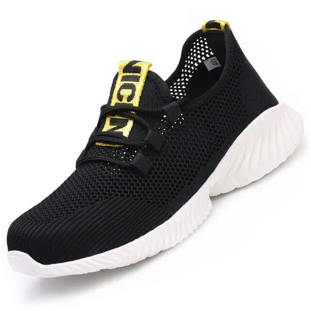 summer work shoes with protection breathable Lightweight safety shoes with iron toe anti-stab anti-slip working summer shoes