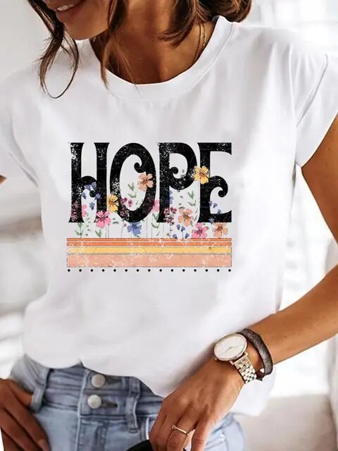 Clothes Ladies Summer T Clothing Print Fashion Casual T-shirts Letter 90s Trend Cute Short Sleeve Women Female Graphic Tee