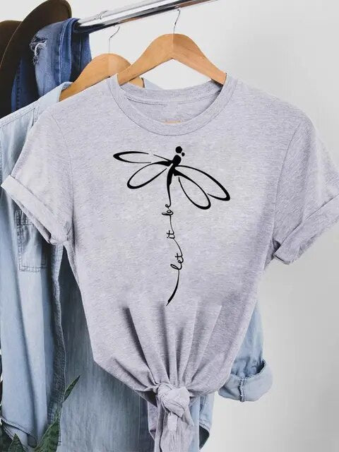 Clothes Ladies Summer T Clothing Print Fashion Casual T-shirts Letter 90s Trend Cute Short Sleeve Women Female Graphic Tee