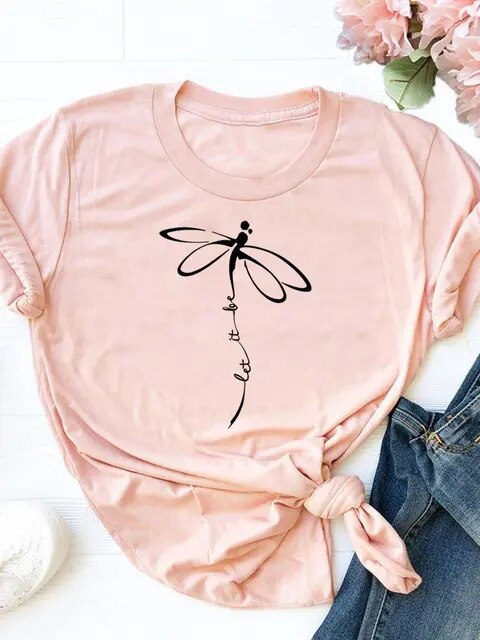 Clothes Ladies Summer T Clothing Print Fashion Casual T-shirts Letter 90s Trend Cute Short Sleeve Women Female Graphic Tee