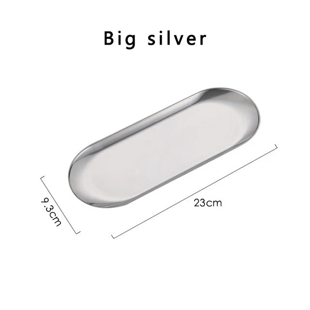 Stainless Steel Gold Dining Plate Dessert Plate Nut Fruit Cake Tray Snack Kitchen Plate Western Steak Kitchen Plate Dish