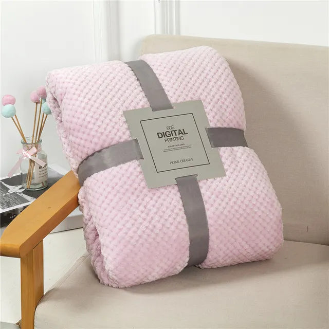 Fluffy Plaid Winter Bed Blankets Warm Soft Coral Fleece Throw Blanket Sofa Cover Bedspread On The Bed For Kids Pet Home Textile