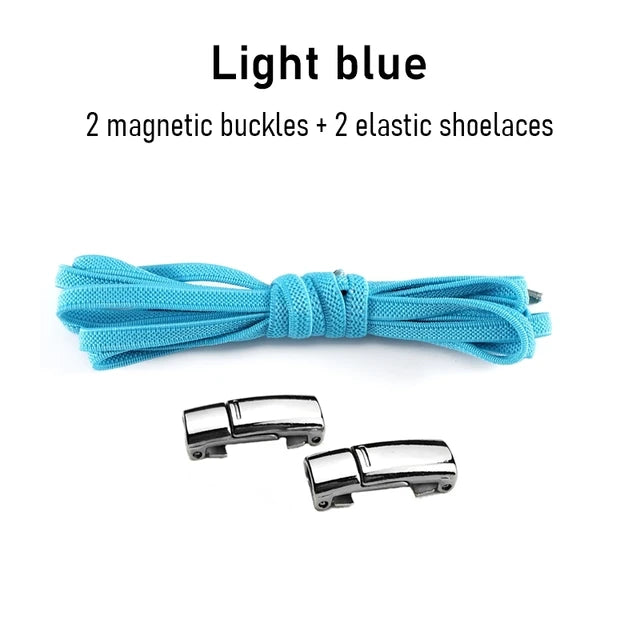 1Pair No tie Shoelaces Magnetic Elastic Shoe Laces For Kids and Adult Sneakers Shoelace 23 Color Shoestrings