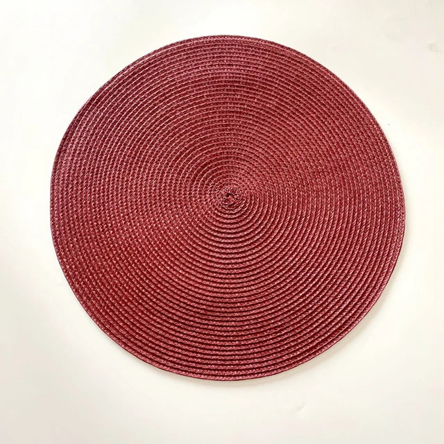 4pcs PP Dining Table Mat Woven Placemat Pad Heat Resistant Bowls Coffee Cups Coaster Tableware Mat For Home Kitchen Party Supply