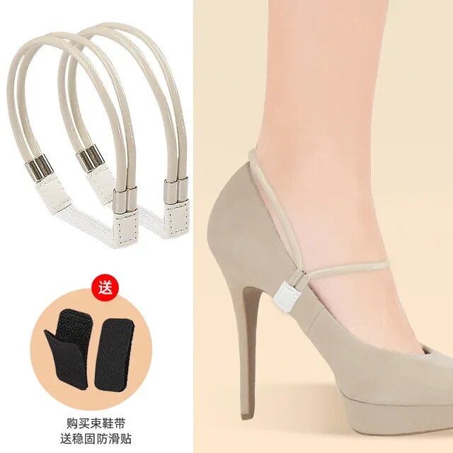 1Pair Fashion Women New Shoelaces for High Heels Anti-Slip Adjustable Straps Shoes Buckles Shoes Band Accessory Decoration