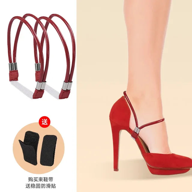 1Pair Fashion Women New Shoelaces for High Heels Anti-Slip Adjustable Straps Shoes Buckles Shoes Band Accessory Decoration