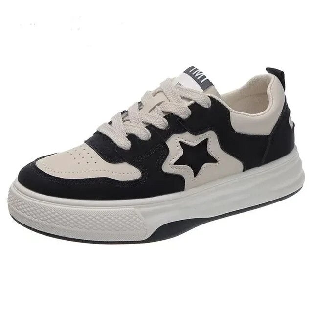 Women's Sneakers Fashion 2023 Fall New Pattern Lace Up Platform Vulcanized Shoes Brand Design Casual Couples Street Canvas Shoes