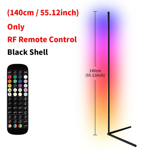 RGB LED Floor Lamp Living Room Corner Lamp Smart APP Remote Control 140cm Atmospheric Standing Stand Light Christmas Home Decor