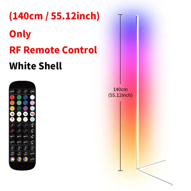 RGB LED Floor Lamp Living Room Corner Lamp Smart APP Remote Control 140cm Atmospheric Standing Stand Light Christmas Home Decor