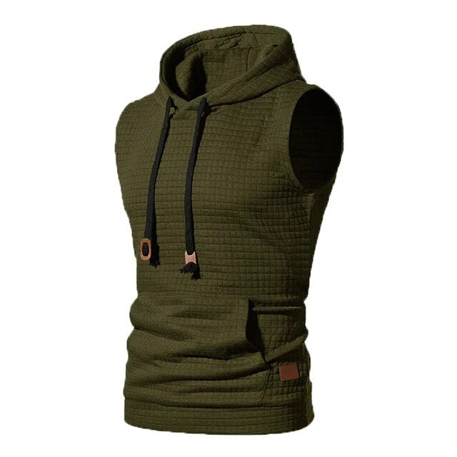 2020 New Mens Camouflage Vest Spring Summer Military Hooded Sleeveless Sweatshirt Male Fashion Brand Clothing gym zipper Running