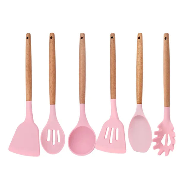 Heat Resistant Silicone Kitchenware Cooking Utensils Set Kitchen Non-Stick Cooking Utensils Baking Tools With Storage Box Tools